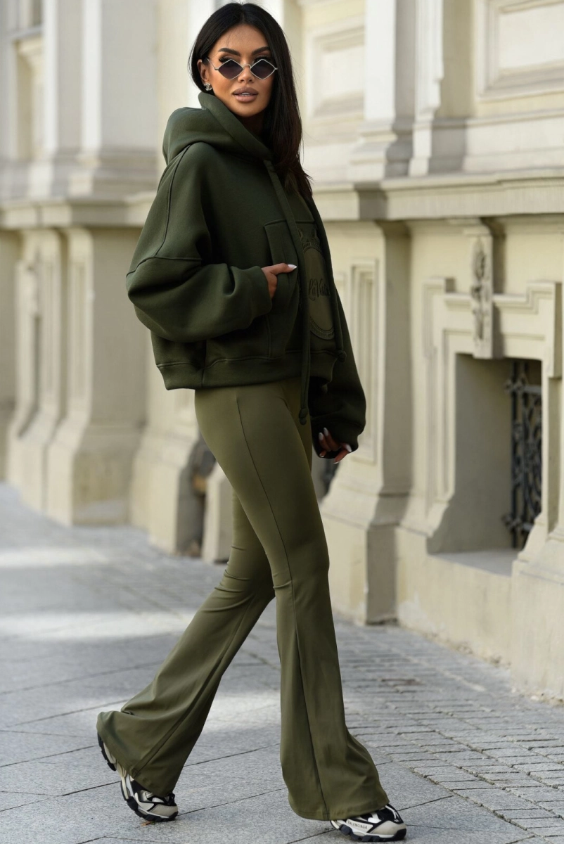Bluza z kapturem z logo Lavestino khaki