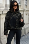 Bluza z kapturem military z logo Lavestino moro khaki
