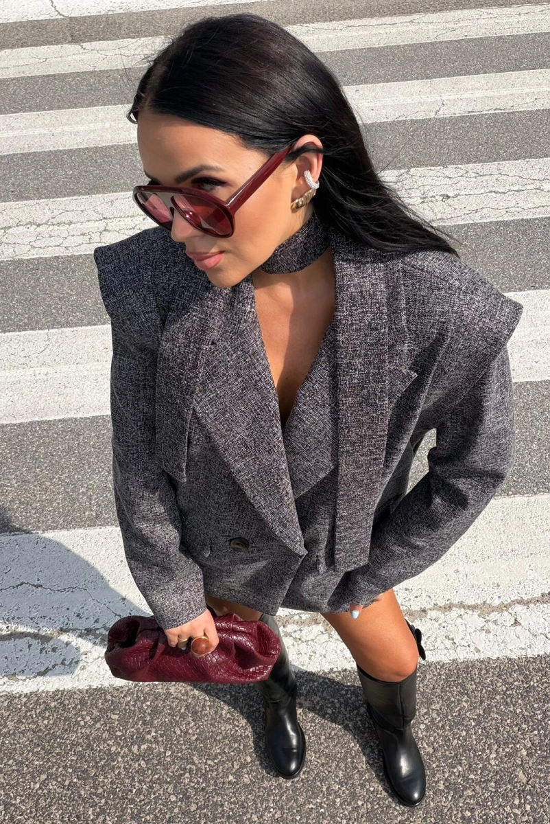 Marynarka melanż New Style Wilia La Milla szara