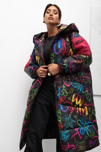 Ocieplana kurtka płaszcz Urban Longline Miss City Official czarna