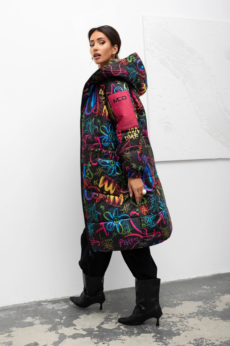 Ocieplana kurtka płaszcz Urban Longline Miss City Official czarna
