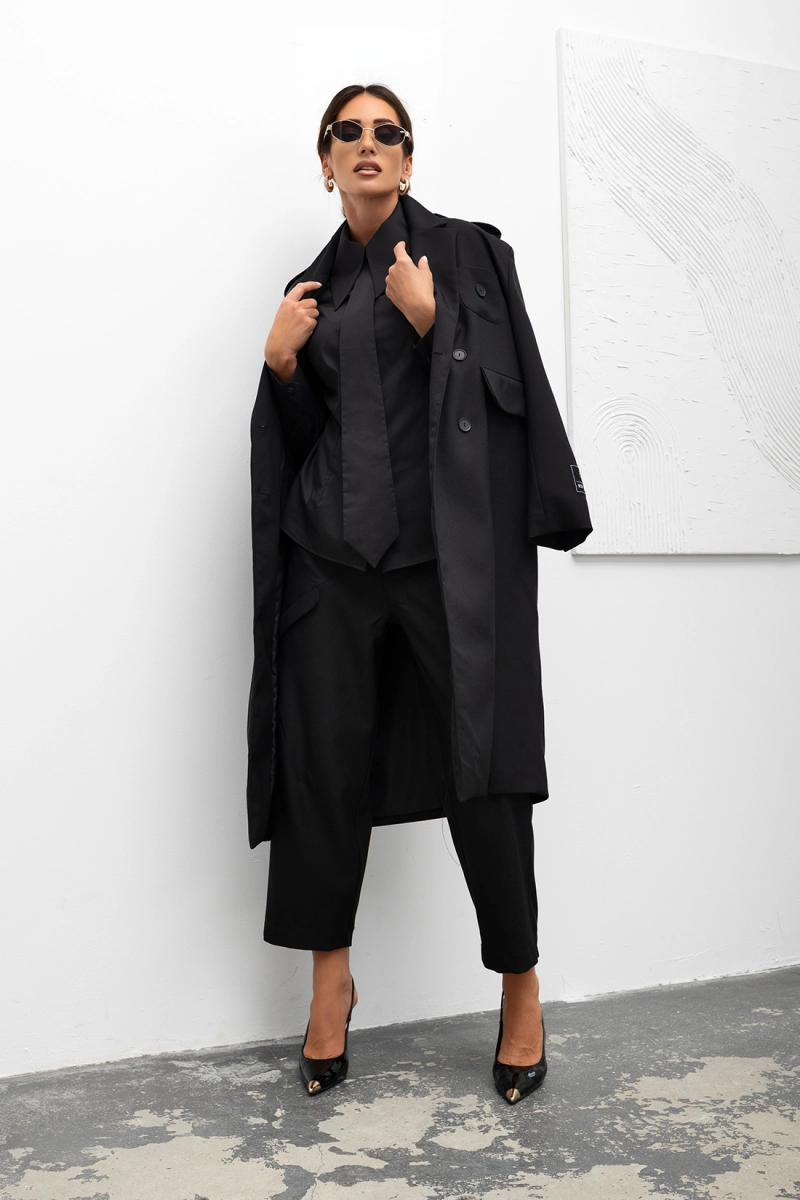 Płaszcz Classic Trench Miss City Official czarny