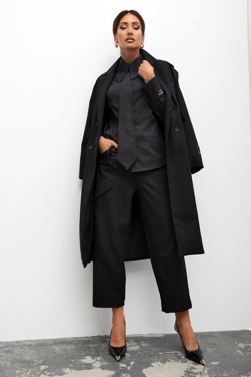 Płaszcz Classic Trench Miss City Official czarny