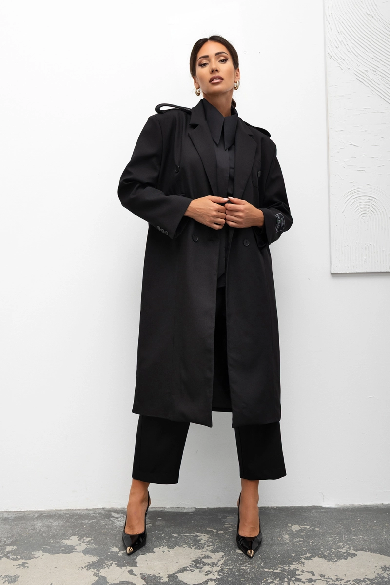 Płaszcz Classic Trench Miss City Official czarny