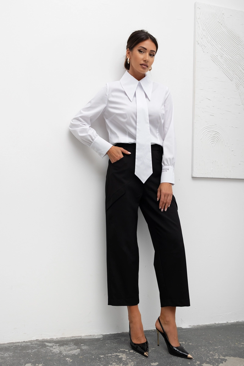Bluzka koszula z krawatem Menswear Tie Miss City Official biała