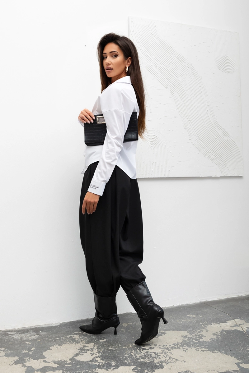 Bluzka koszula Front-Tie Wrap Miss City Official biała