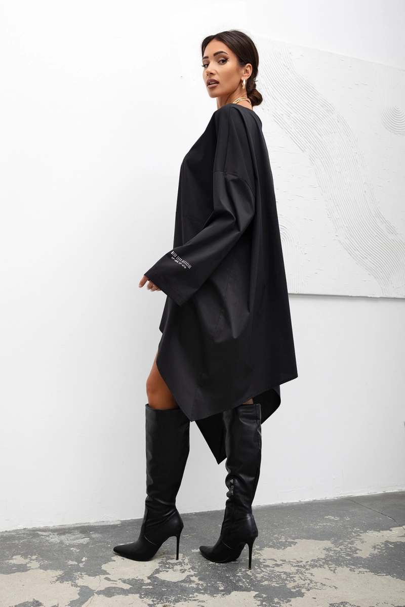 Koszula Asymmetric Layered Tunic Miss City Official czarna