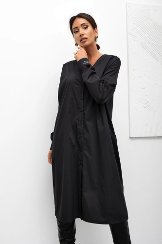 Sukienka koszula Effortless Shirt Miss City Official czarna