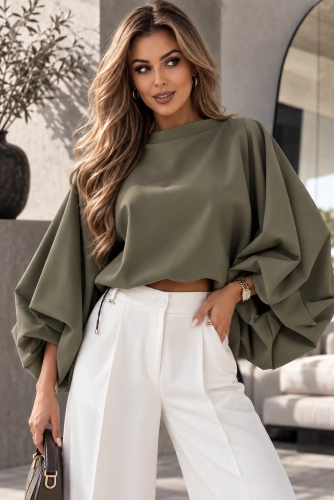 Bluzka kimono AMELIA Lavestino oliwkowa