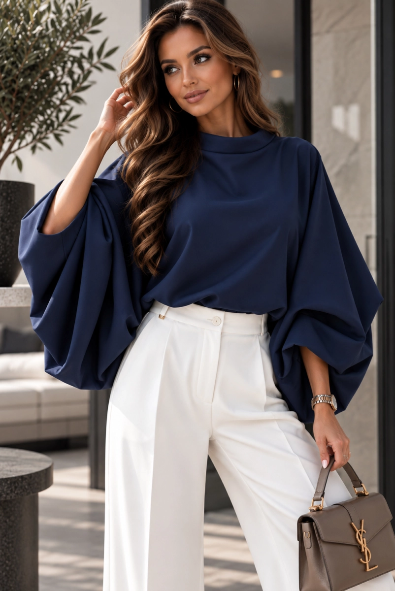Bluzka kimono AMELIA Lavestino granatowa