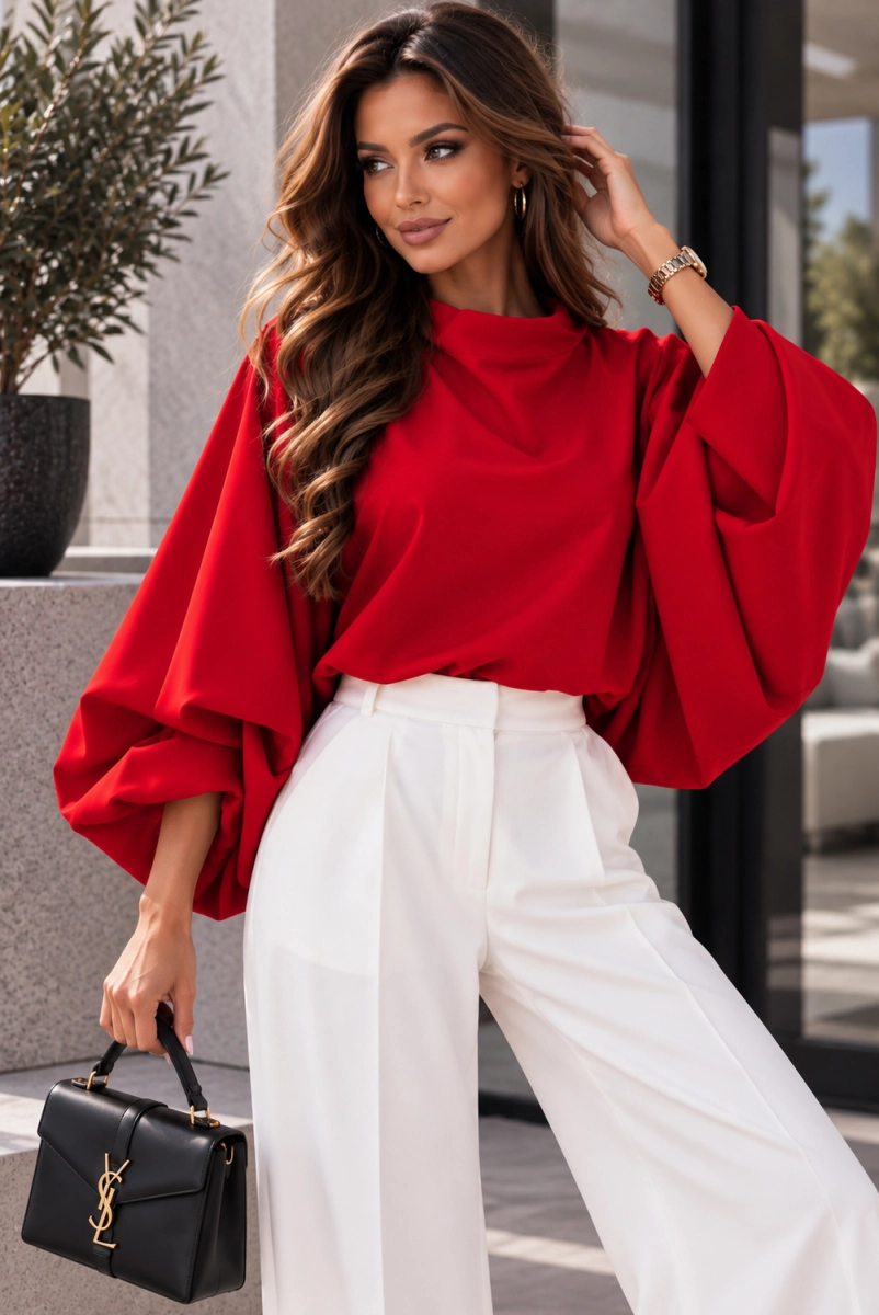 Bluzka kimono AMELIA Lavestino czerwona