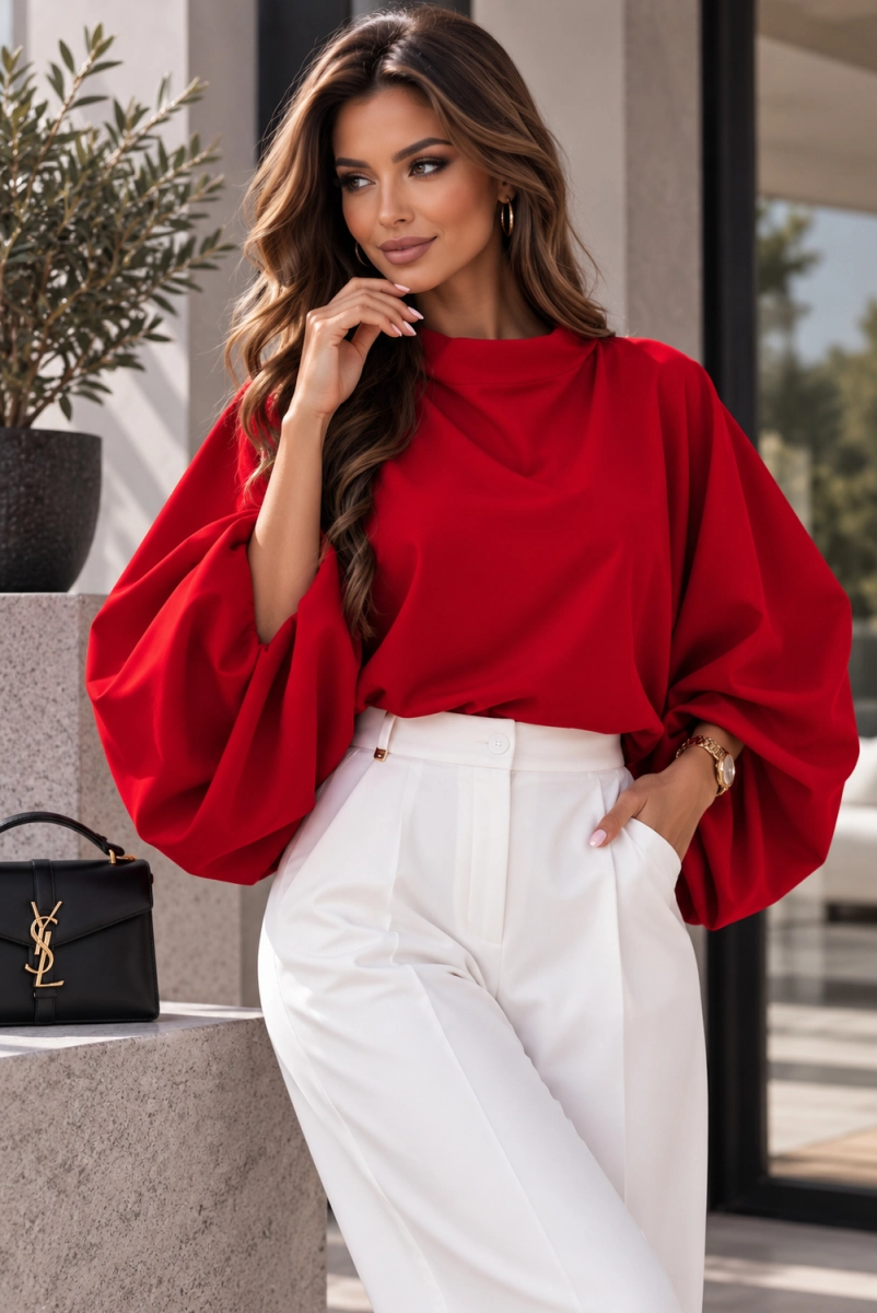 Bluzka kimono AMELIA Lavestino czerwona