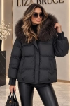 Kurtka ocieplana premium z kapturem Liza Bruce czarna