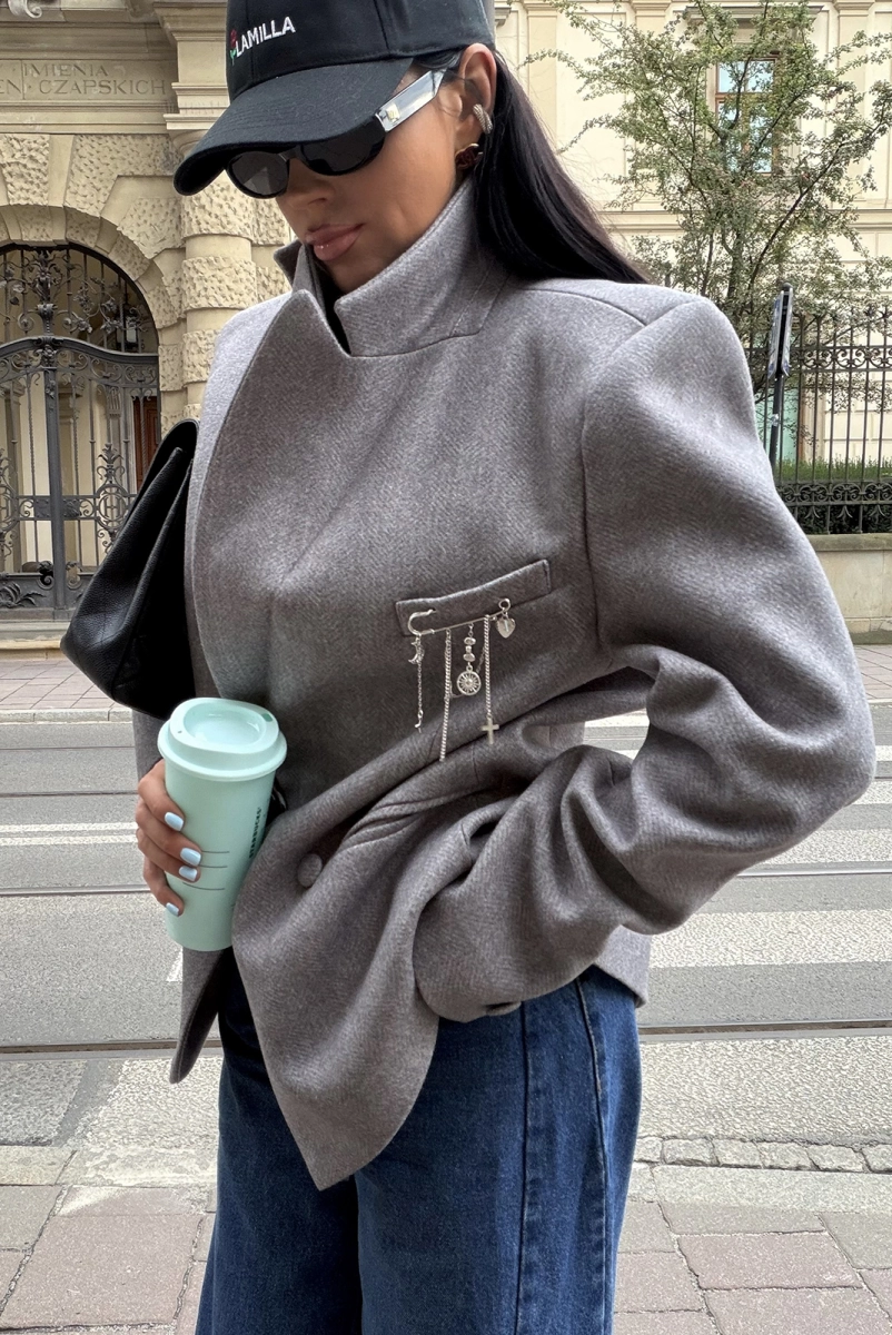 Marynarka płaszcz premium La Milla szara