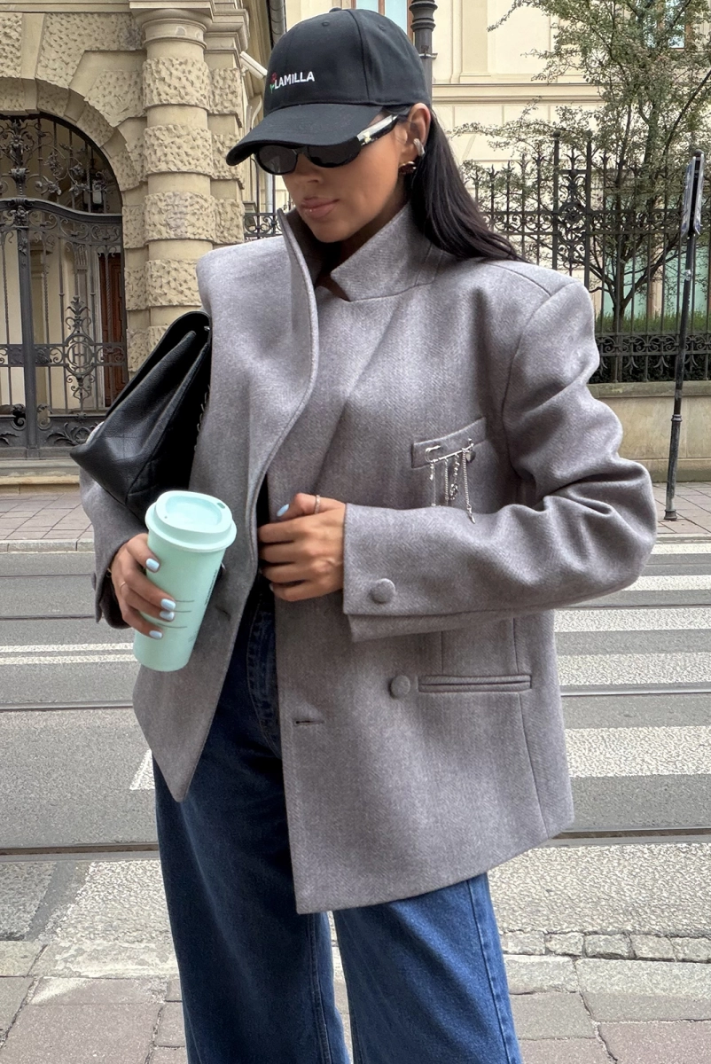 Marynarka płaszcz premium La Milla szara