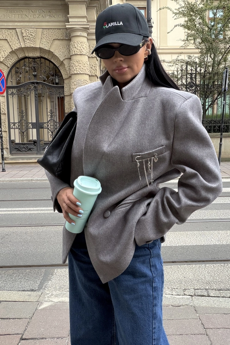 Marynarka płaszcz premium La Milla szara
