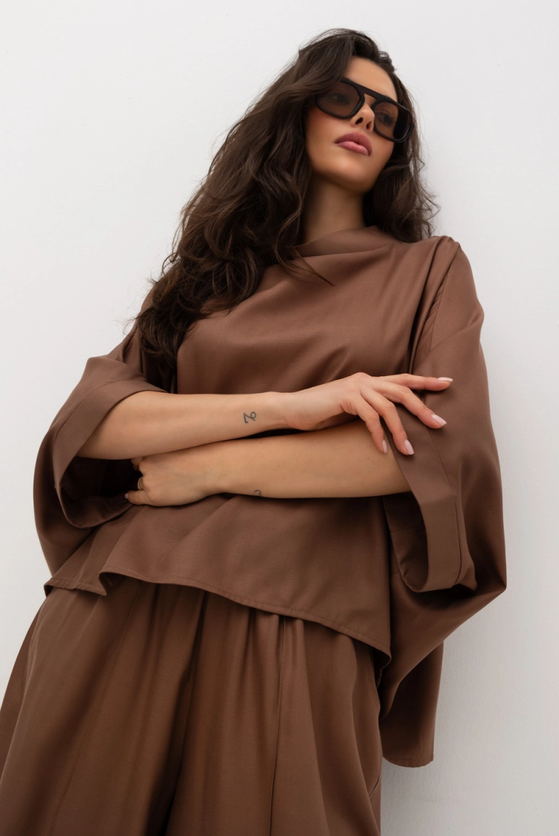 Bluzka Kimono Miss City Official jasno brązowa