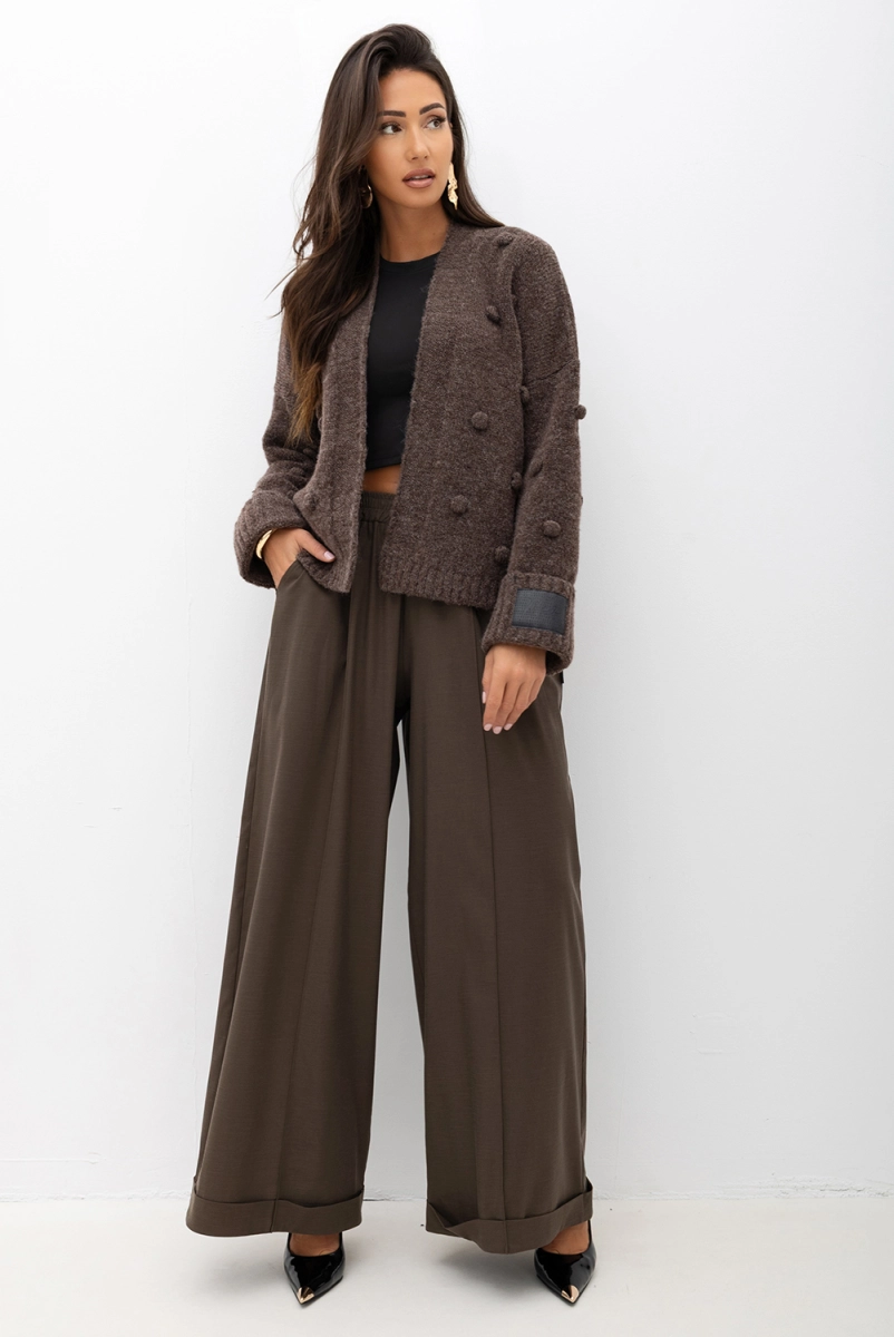 Szerokie spodnie Obsessed Miss City Official khaki