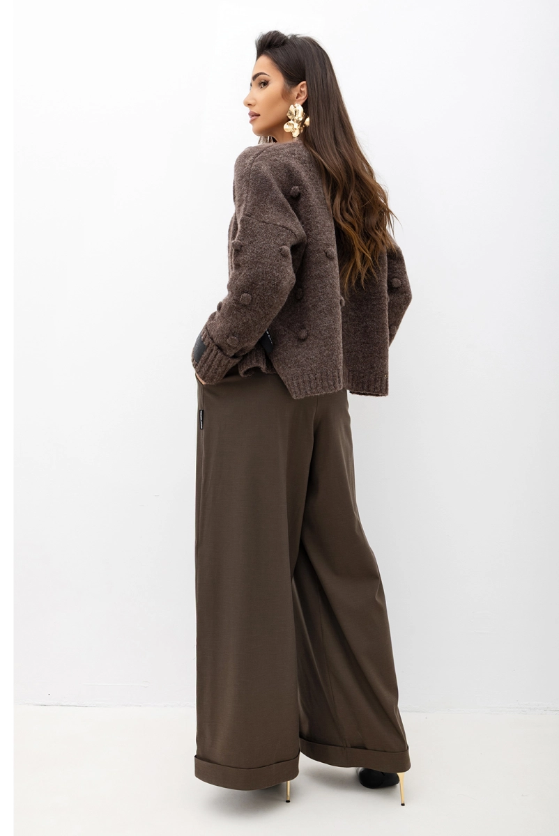 Szerokie spodnie Obsessed Miss City Official khaki