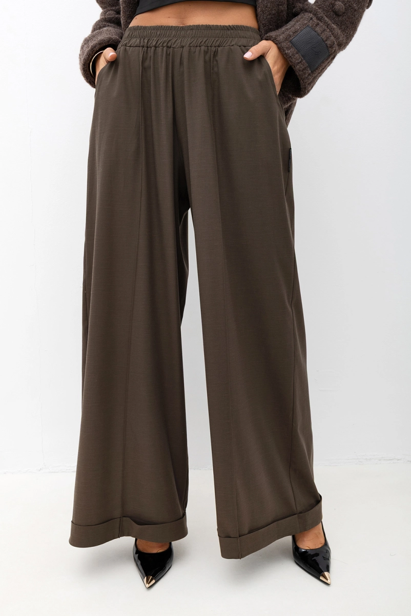Szerokie spodnie Obsessed Miss City Official khaki
