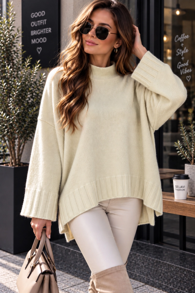 Sweter półgolf Minouu żółty
