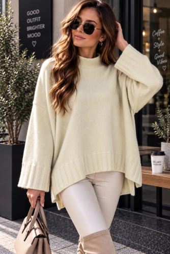Sweter półgolf Minouu żółty