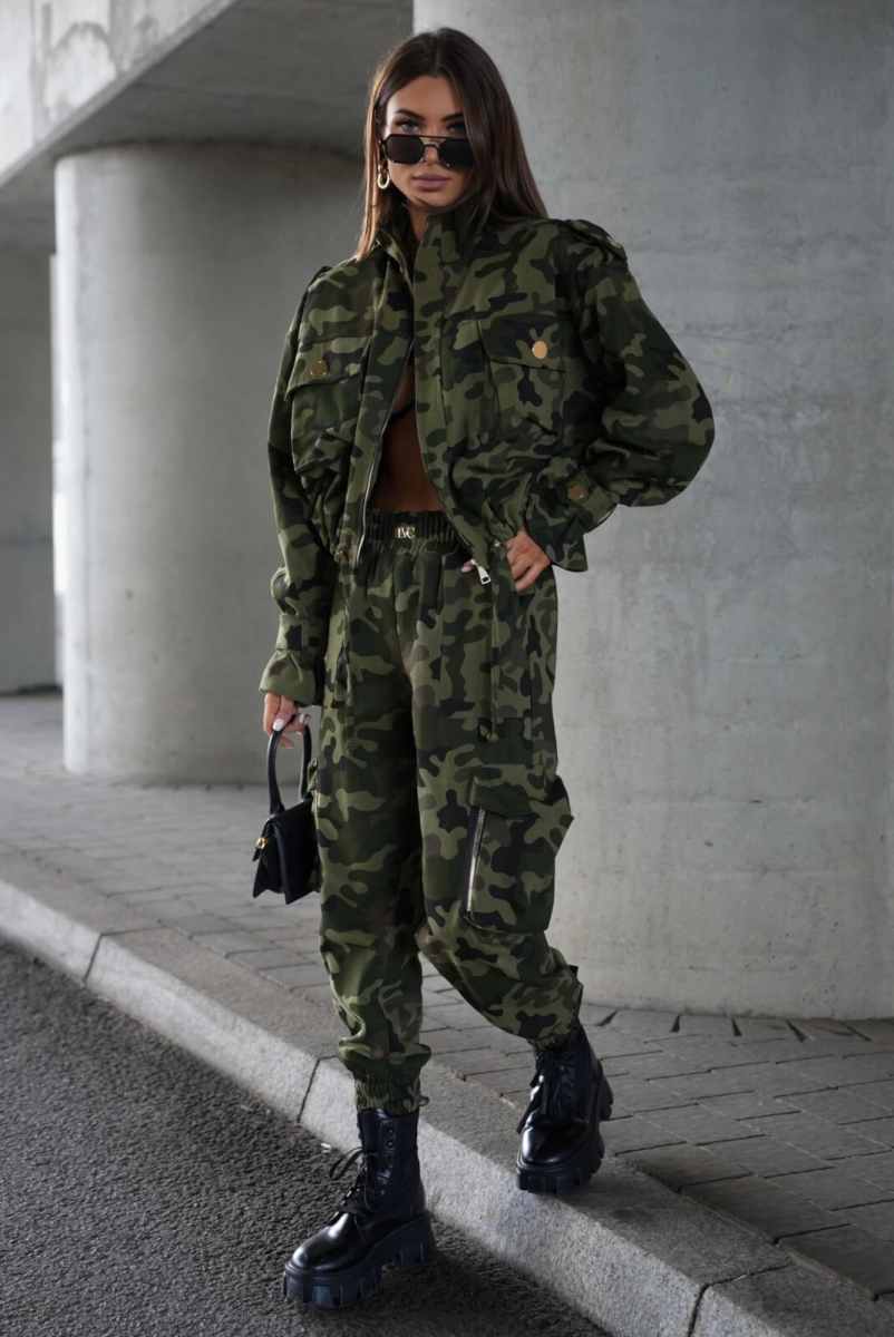 Spodnie bojówki ADDICT Military moro Lavestino zielone