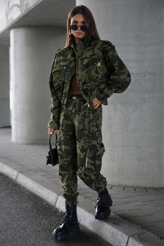 Spodnie bojówki ADDICT Military moro Lavestino zielone