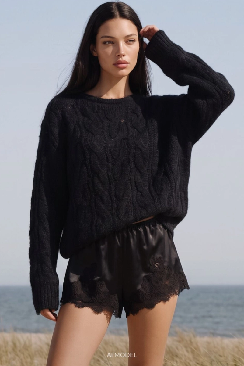 Sweter moherowy Fuego Yarn czarny