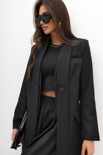 Marynarka z wydłużonym kołnierzem Black Velvet Miss City Official czarna