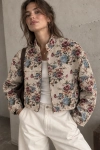 Kurtka Bloom w kwiaty Simplicity beż błękit róż