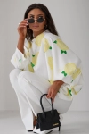 Bluzka kimono AMELIA w duże róże Lavestino żółta