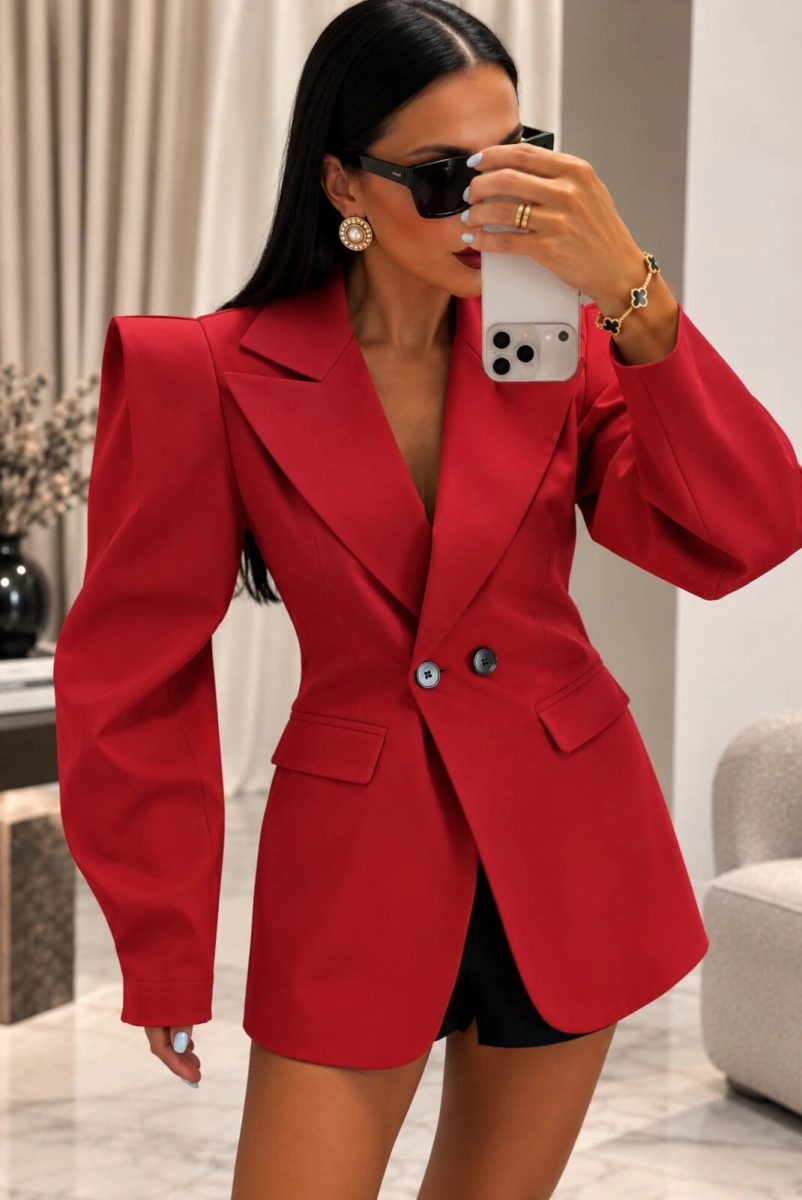 Elegancka marynarka New Wigilia La Milla czerwona