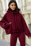 Bluza z kapturem z logo Lavestino bordowa 