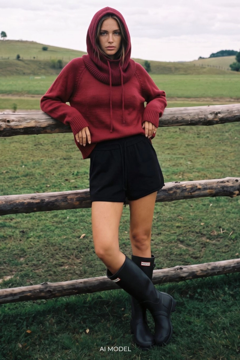 Czapka balaclava Premium Yarn bordowa
